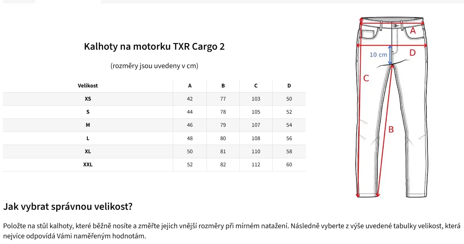 TXR Dámské kalhoty na motorku Cargo 2 černé XL